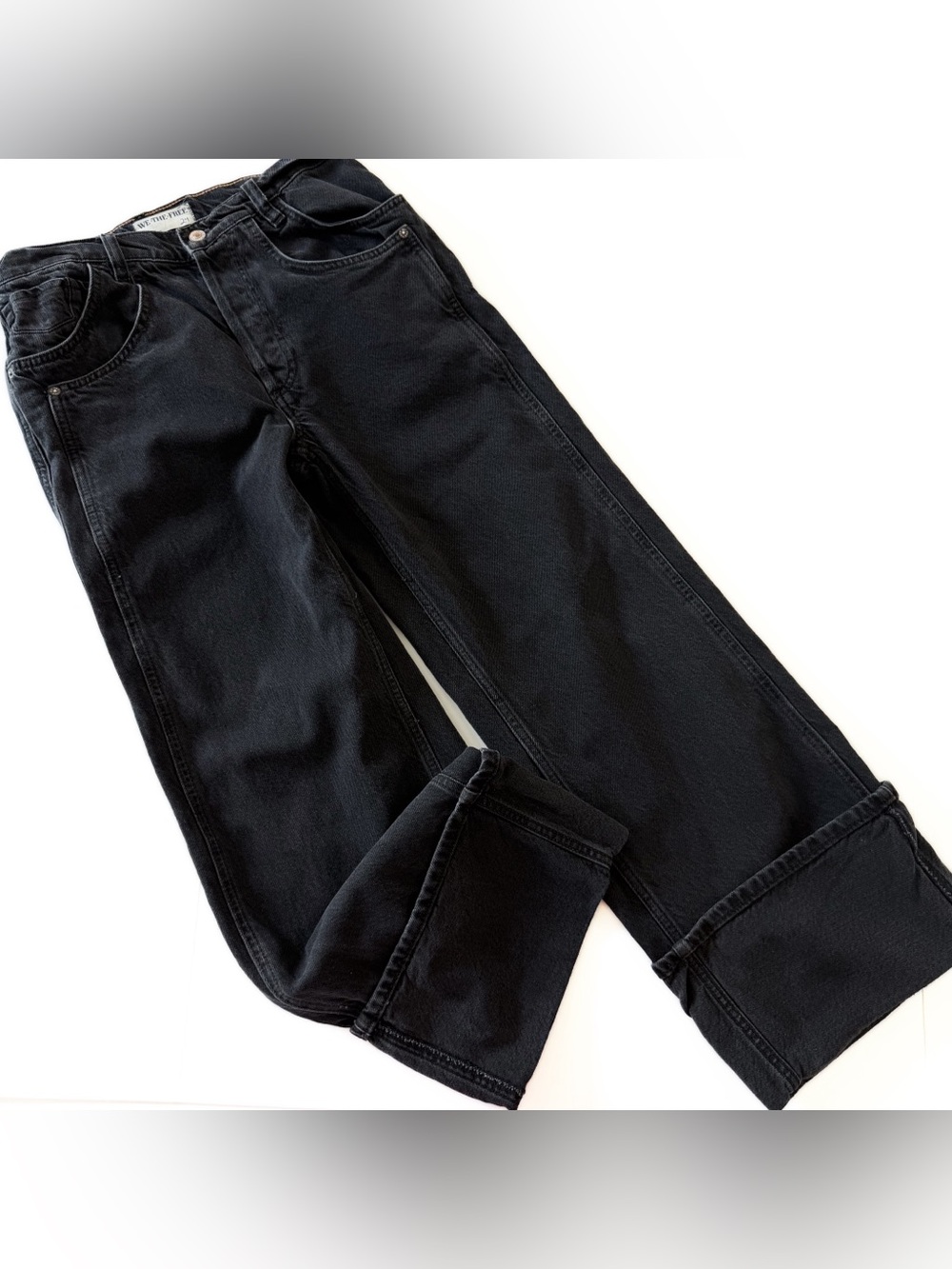 Free People We The Free Jeans Womens 24 Black Final Countdown Low Rise Boyfriend - Picture 2 of 11